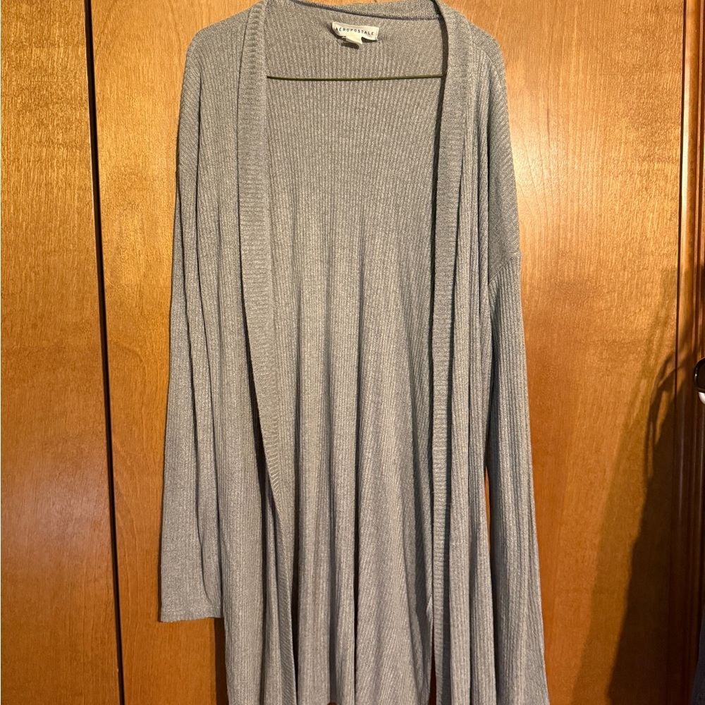Aeropostale Heather Gray Knit Cardigan